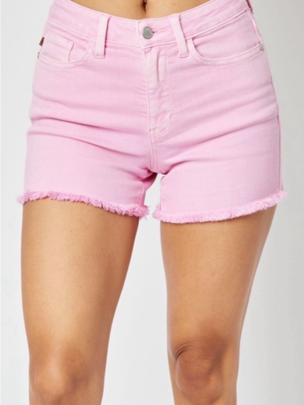 Judy Blue Garment Dyed Pink Frayed Hem Cut Off Shorts - Size M